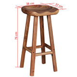 Bar Stools 2 pcs Solid Acacia Wood - Extra Image