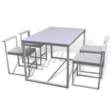 5 Piece Dining Table and Chair Set White - Front View