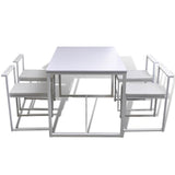 5 Piece Dining Table and Chair Set White - Side View