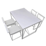 5 Piece Dining Table and Chair Set White - Top-Down View