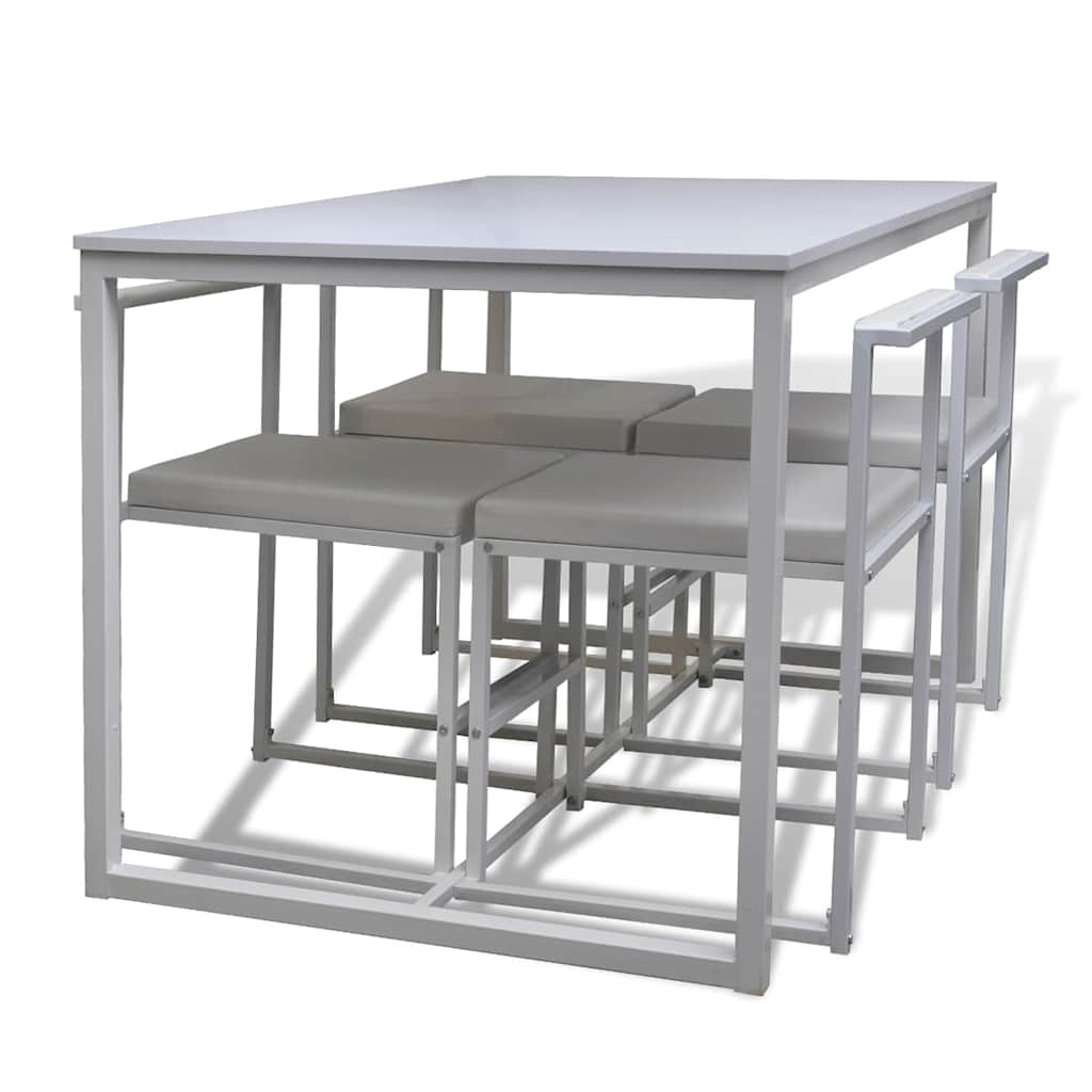 5 Piece Dining Table and Chair Set White