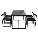 5 Piece Dining Table and Chair Set Black - Side View