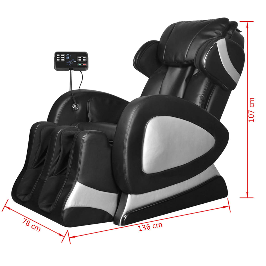 Massage Chair with Super Screen Black Faux Leather