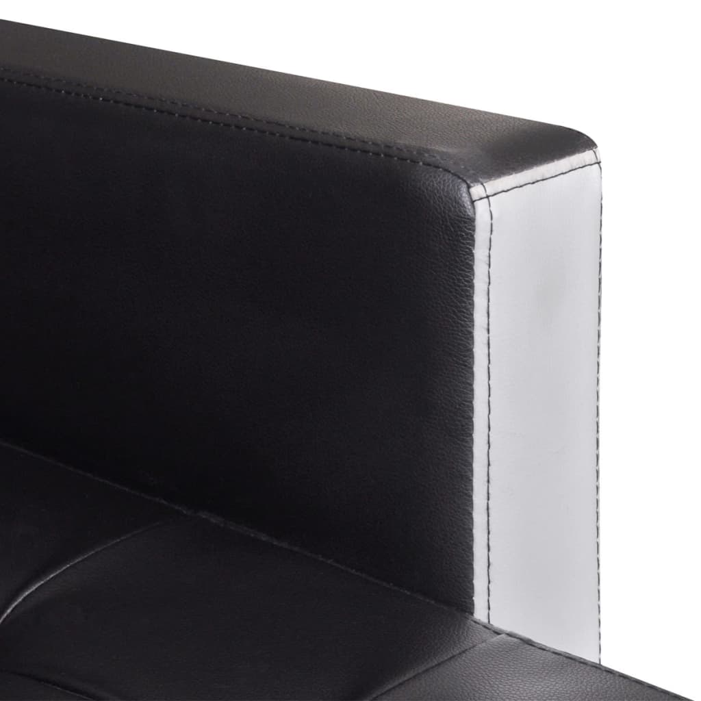 L-shaped Sofa Bed Faux Leather Black