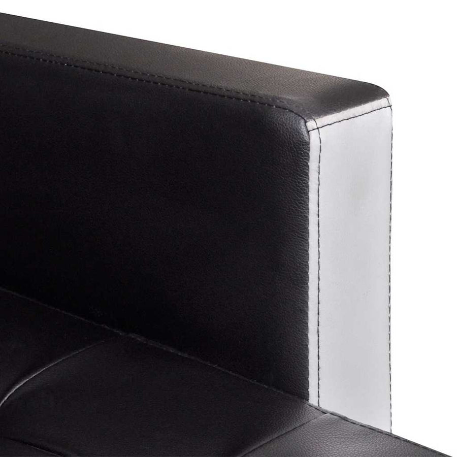 L-shaped Sofa Bed Faux Leather Black