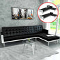 L-shaped Sofa Bed Faux Leather Black