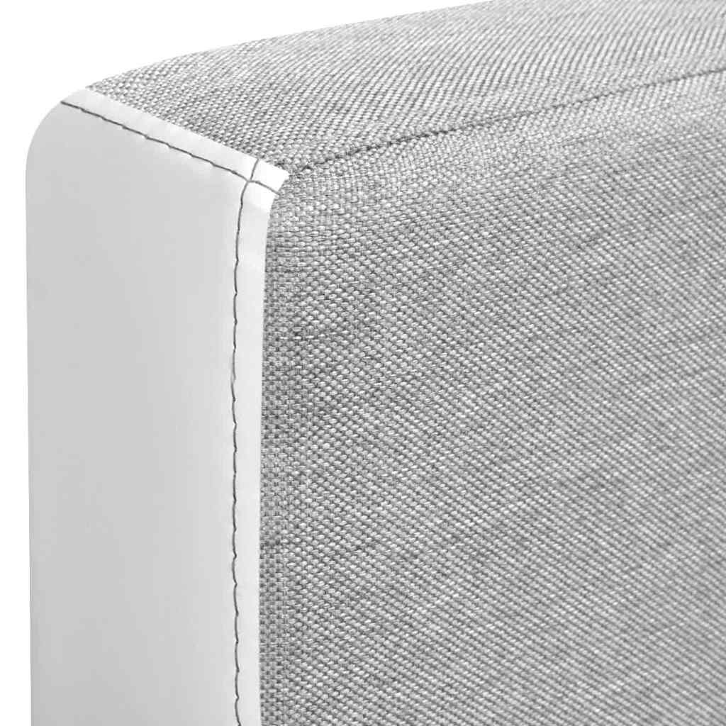 Corner Sofa Bed Fabric  218x155x69 cm White and Grey
