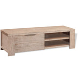 TV Cabinet Solid Brushed Acacia Wood 140x38x40 cm