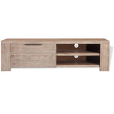 Tv Cabinet Solid Brushed Acacia Wood 140x38x40 Cm - Side View