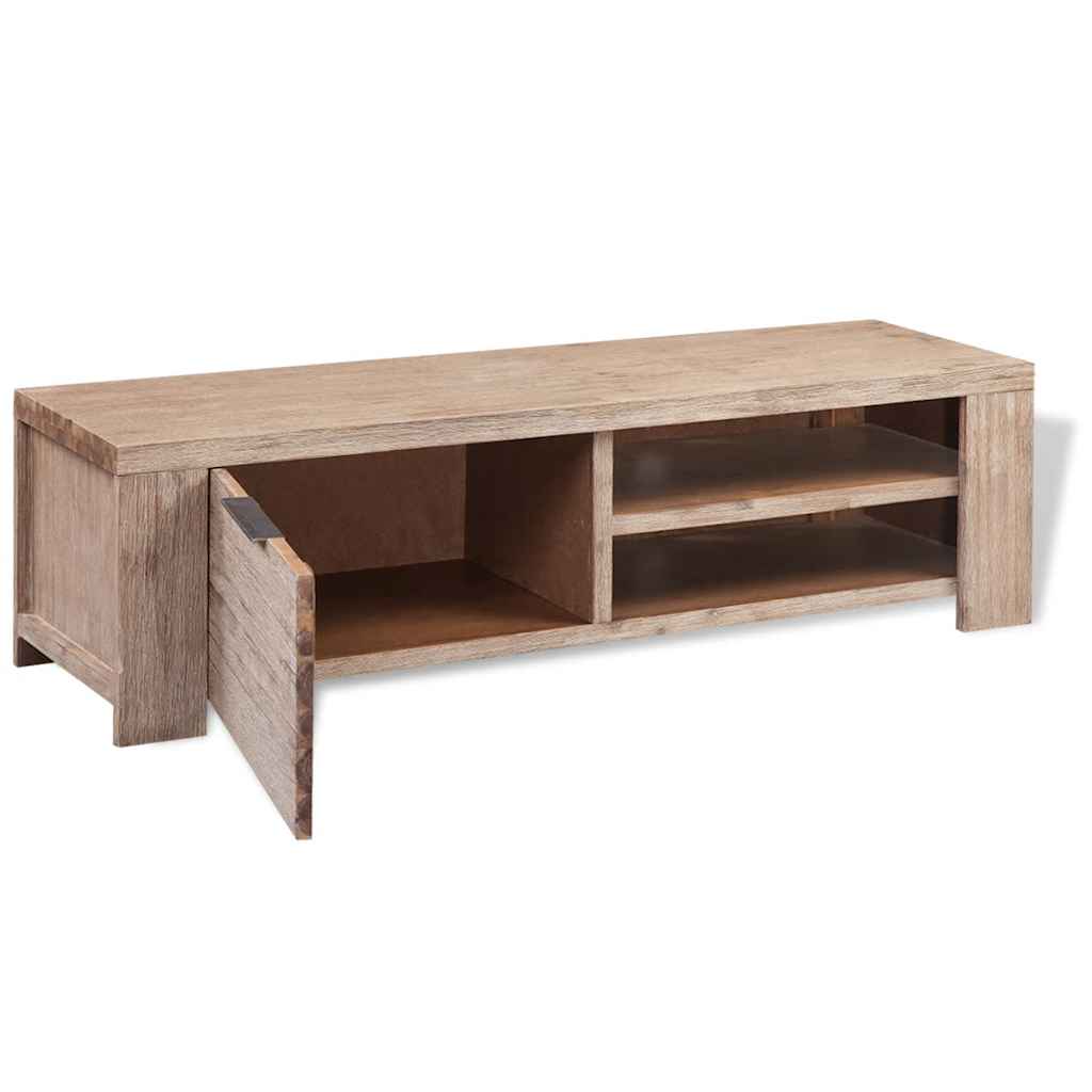 TV Cabinet Solid Brushed Acacia Wood 140x38x40 cm