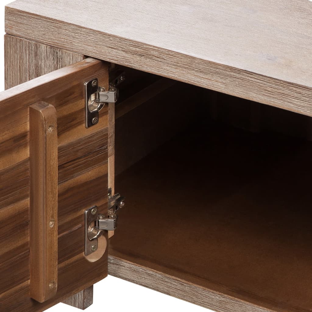 Tv Cabinet Solid Brushed Acacia Wood 140x38x40 Cm