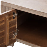 Tv Cabinet Solid Brushed Acacia Wood 140x38x40 Cm - Rear View