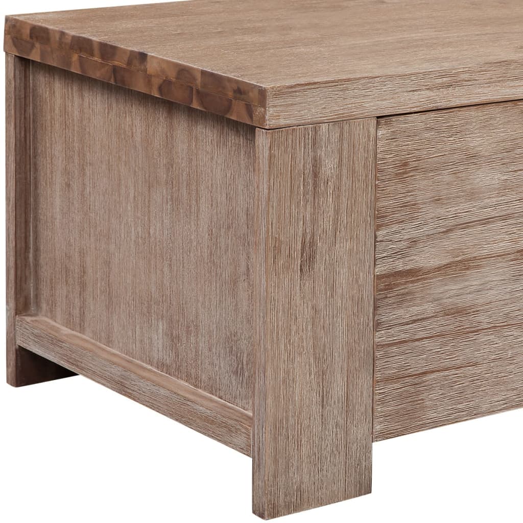 Tv Cabinet Solid Brushed Acacia Wood 140x38x40 Cm