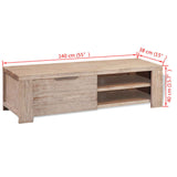 Tv Cabinet Solid Brushed Acacia Wood 140x38x40 Cm - Extra Image