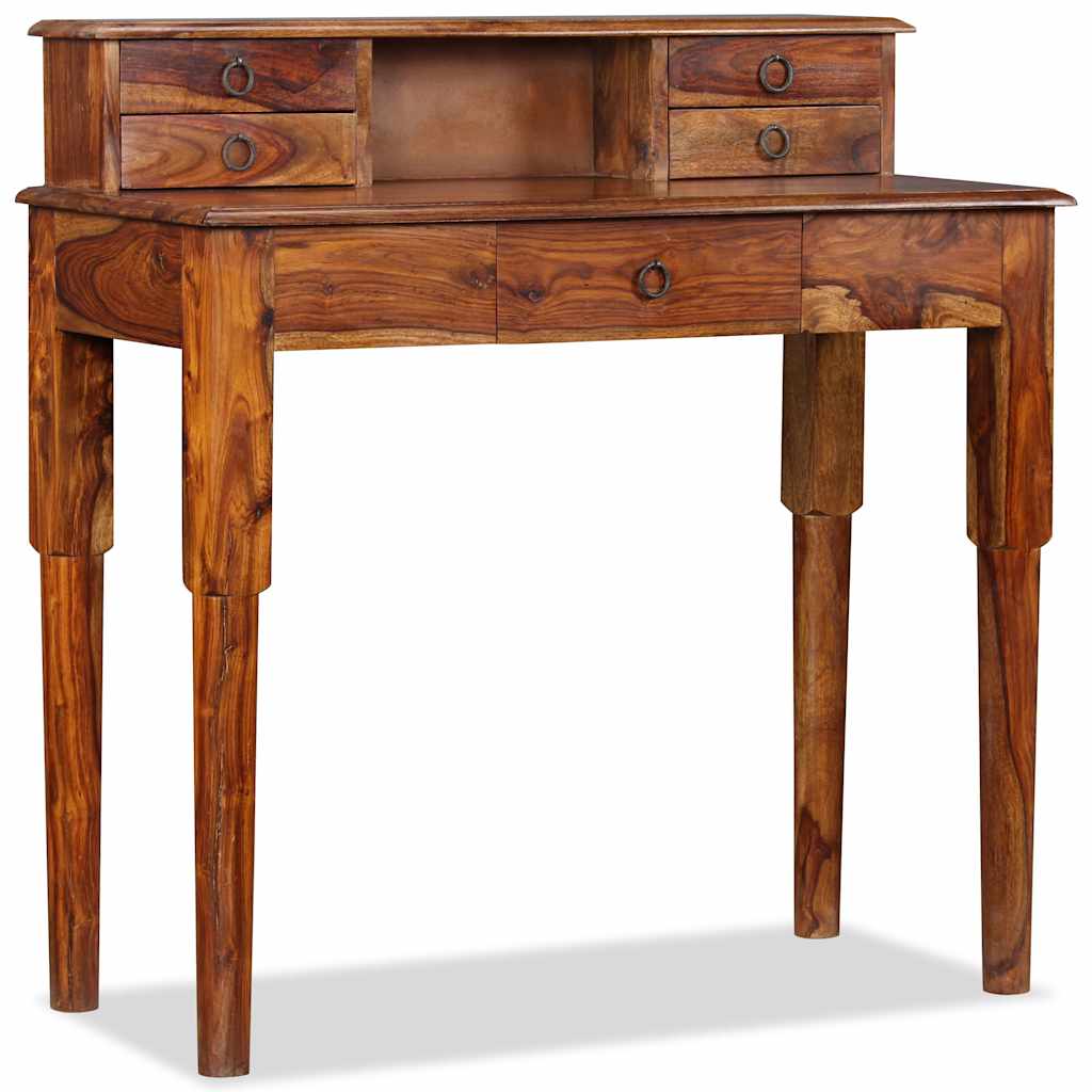 Writing Desk with 5 Drawers Solid Acacia Wood 90x40x90 cm