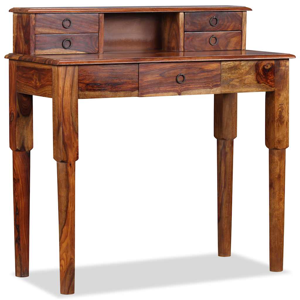 Writing Desk with 5 Drawers Solid Acacia Wood 90x40x90 cm