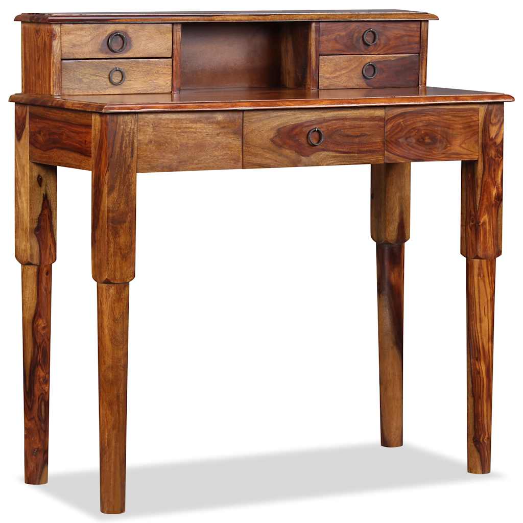 Writing Desk with 5 Drawers Solid Acacia Wood 90x40x90 cm