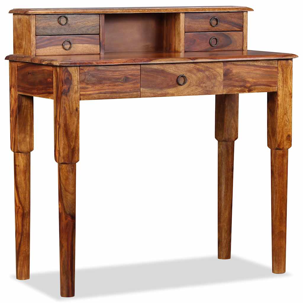 Writing Desk with 5 Drawers Solid Acacia Wood 90x40x90 cm