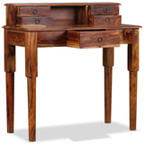 Writing Desk with 5 Drawers Solid Acacia Wood 90x40x90 cm - Rear View