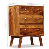 Side Cabinet Solid Acacia Wood 60x35x76 cm