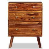 Side Cabinet Solid Acacia Wood 60x35x76 cm - Rear View