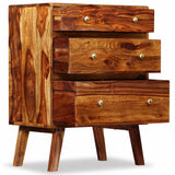 Side Cabinet Solid Acacia Wood 60x35x76 cm