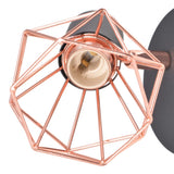 Wall Lamp 2 pcs E14 Black and Copper - 45-Degree Angle