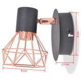 Wall Lamp 2 pcs E14 Black and Copper - Low Angle