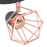 Ceiling Lamp with 3 Spotlights E14 Black and Copper - Side View