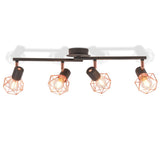 Ceiling Lamp with 4 Spotlights E14 Black and Copper