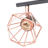 Ceiling Lamp with 4 Spotlights E14 Black and Copper - Side View