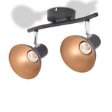 Ceiling Lamp For 2 Bulbs E27 Black And Gold - Top-Down View