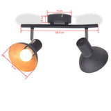 Ceiling Lamp For 2 Bulbs E27 Black And Gold