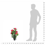 Artificial Hydrangea Plant with Pot 60 cm Red - Side View