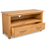 TV Cabinet 90x35x48 cm Solid Oak Wood - Front View