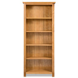 5-Tier Bookcase 60x22.5x140 cm Solid Oak Wood - Front View