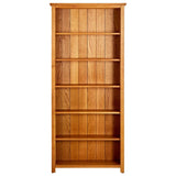 6-Tier Bookcase 80x22.5x180 cm Solid Oak Wood - Front View