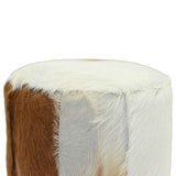 Bar Stool Goatskin Leather and Solid Teak Wood - Close-Up Angle