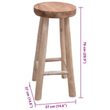 Bar Stool Solid Teak Wood - Top-Down View