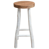Bar Stool Solid Teak Wood - Front View