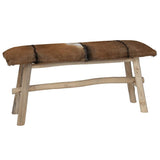 Bench Goatskin Leather Teak