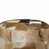 Pouffe Goatskin Leather Round 50x50x45 cm - Close-Up Angle