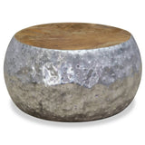 Coffee Table Aluminium Teak 60x60x30 cm - Top-Down View