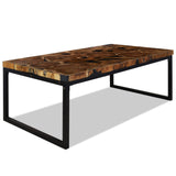 Coffee Table Teak Resin 110x60x40 cm - Front View