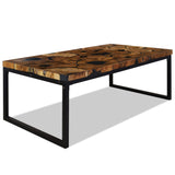 Coffee Table Teak Resin 110x60x40 cm - 45-Degree Angle
