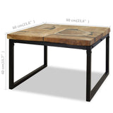 Coffee Table Teak Resin 60x60x40 cm Black and Brown - Extra Image