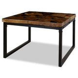 Coffee Table Teak Resin 60x60x40 cm Black and Brown - Side View