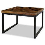 Coffee Table Teak Resin 60x60x40 cm Black and Brown - Top-Down View