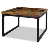 Coffee Table Teak Resin 60x60x40 cm Black and Brown - 45-Degree Angle