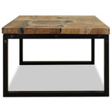 Coffee Table Teak Resin 60x60x40 cm Black and Brown